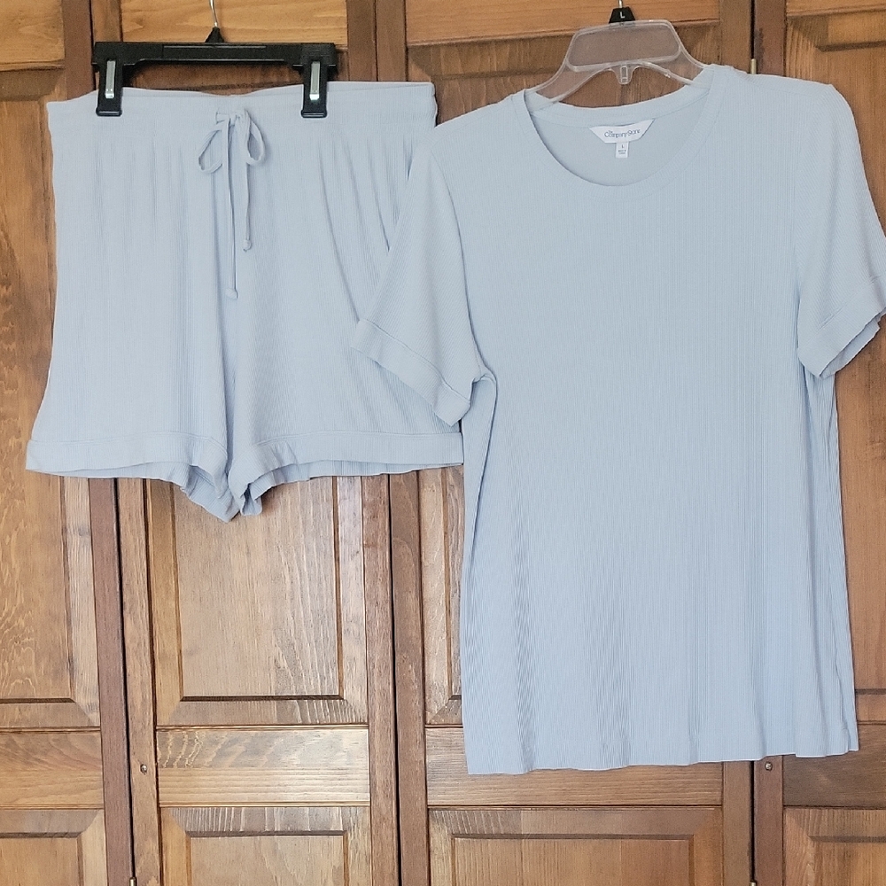 The Company Store Bamboo Short Lounge Wear Pajama Set Sz L